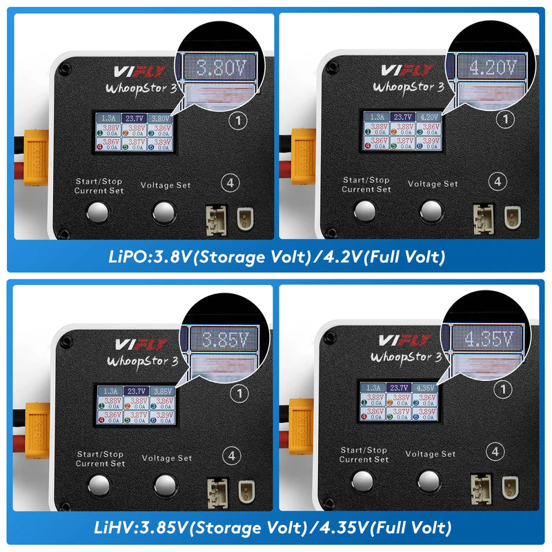 NEW VIFLY WhoopStor 3 V3 6 Ports 1S LIPO Battery Charger Discharger Storage Function for FPV Tinywhoop 4.2V 4.35V BT2.0 PH2.0