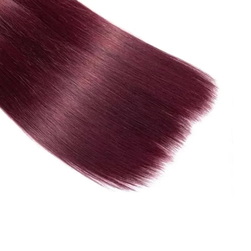 Straight Ombre Burgundy Bundles 1 3 4 Pcs/Lot 99J Dark Wine Red Brazilian Unprocessed Raw Human Hair Weave Extensions For Women