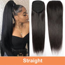 100% cabelo humano cordão rabo de cavalo extensão onda de água clipe de rabo de cavalo em extensões de rabo de cavalo