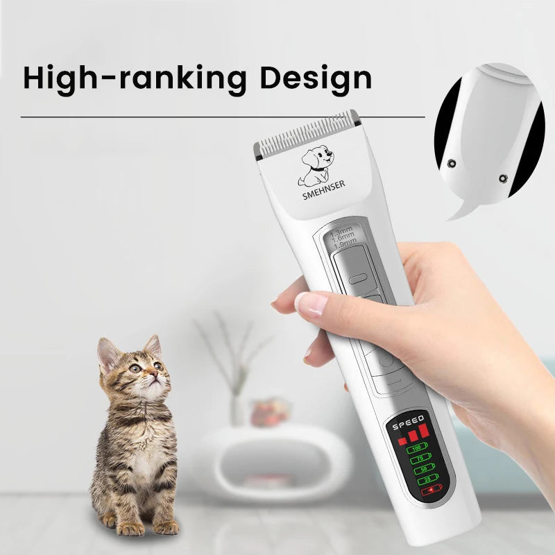 Profissional High Power Dog Hair Cutter, Low Noise Pet Trimmer, Grooming Clippers com guarda pentes para animais