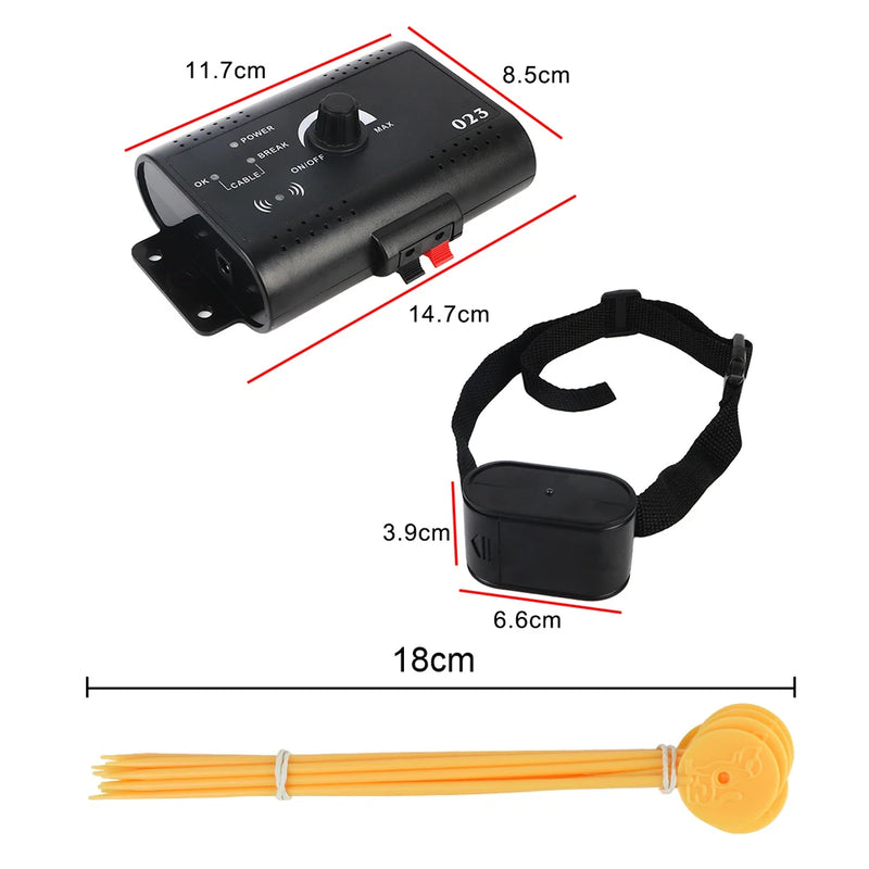 Sistema eletrônico de cerca para animais de estimação, coleira de treinamento para cães, acessórios para animais de estimação, cerca elétrica para cães, som chocado, à prova d'água