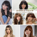 Toppers de cabelo humano remy, base de seda marrom reta, extensão de cabelo com franja, topper de cabelo humano para mulheres, uso diário, 14 tamanhos