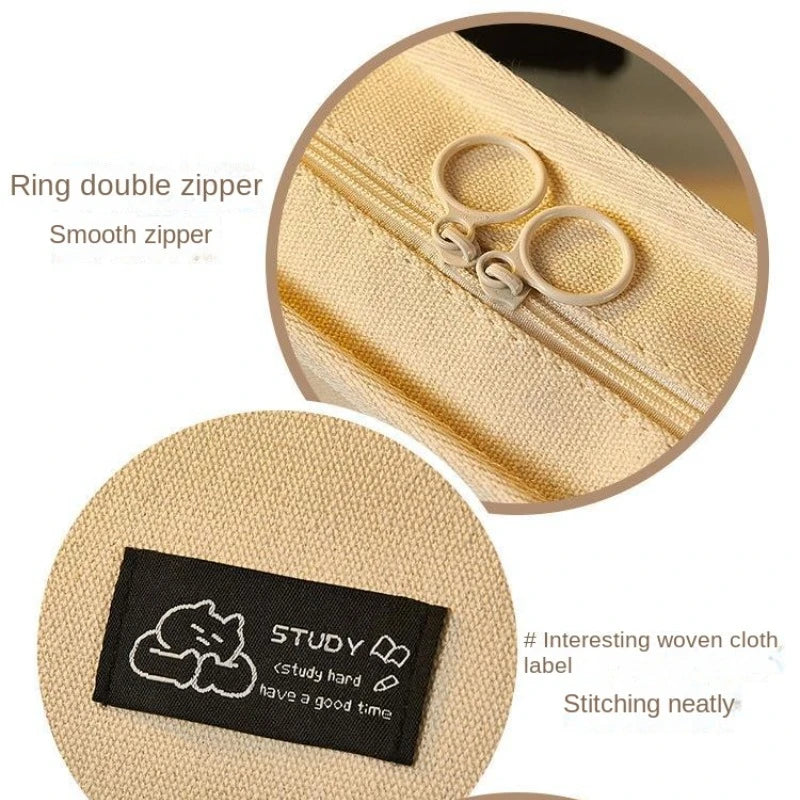 Pencil Case Korean Stationery Pencils Cases Big Bags for Girls Estuches Estojo Escolar Kawaii Bear Pencilcases Productos Trousse