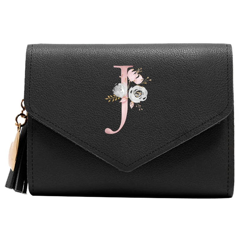 Purse Female Mini Wallet Cute Purse Pink Flower Pattern Slim Wallet RFID Blocking Credit Card Holder Coin Pocket ID Window