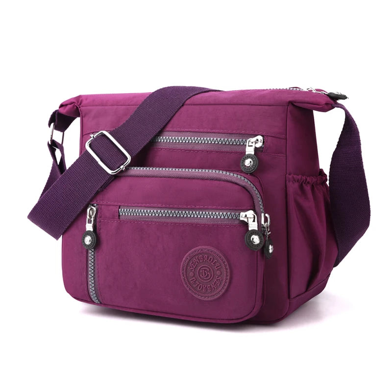 High Quality Nylon Women Shoulder Bag Fashion Multi-pockets Female Messenger Bag Casual Girls Shopping Bag Handbag
