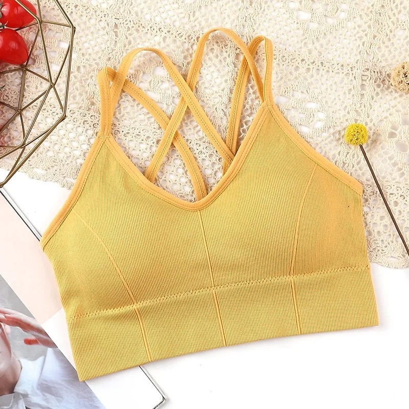 Women Breathable Sports Bra Anti-sweat Fitness Top Seamless Yoga Bra Shockproof Crop Top Women Push up Sport Bra Gym Top