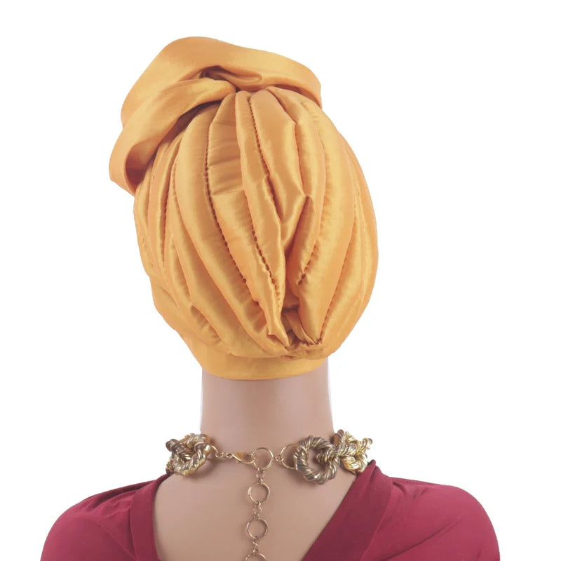 Raw Silk Big Rose Flower African Turban Caps for Women Headwear Head Wraps Nigerian Wedding Geles Party Headgear Bonnet