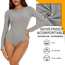 Feminino gola redonda elástico bodysuit manga longa macacão shapewear shaper senhora sexy nova feminina roupas quentes outono inverno