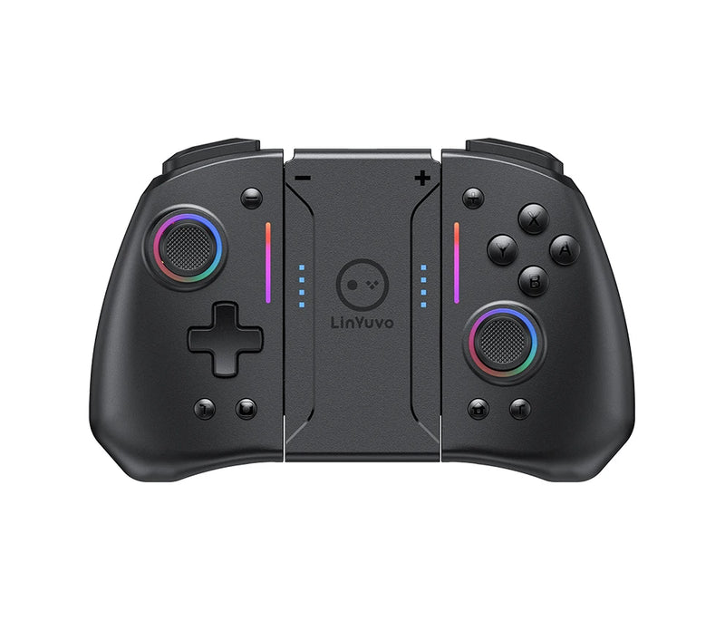 LinYuvo KS42 Meteor Light Joy-pad sem fio com luzes RGB de 8 cores para Switch/Lite/OLED, com programável, Turbo e vibração