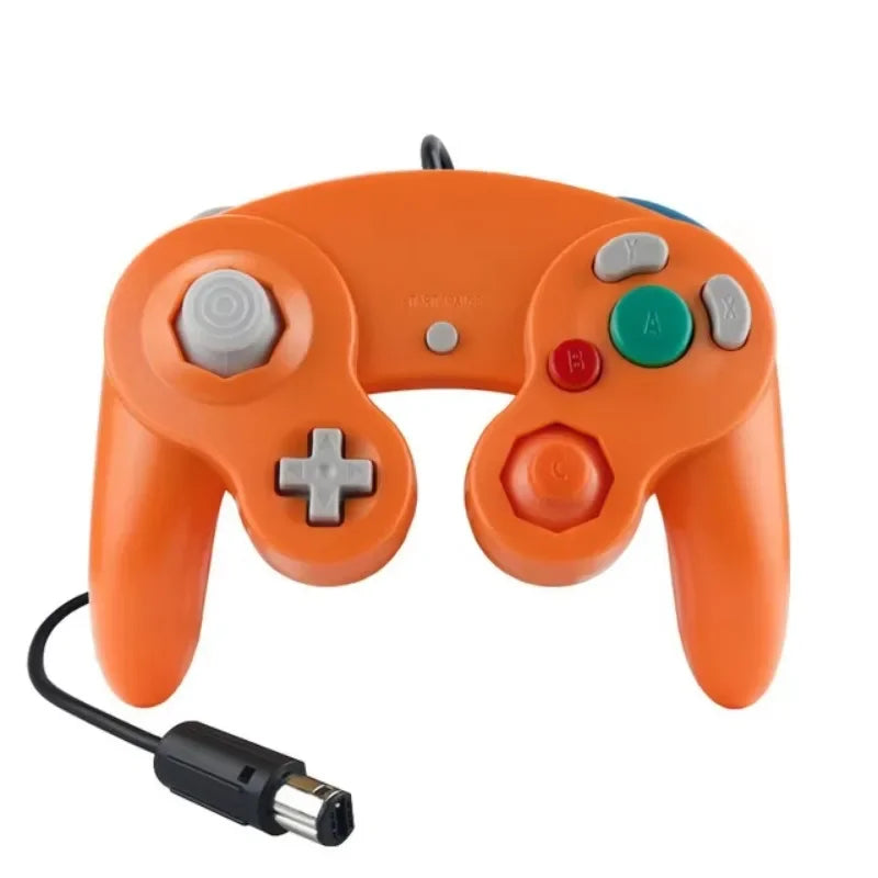 Controlador de jogo com fio para GameCube NGC Joystick de gamepad com fio de botão único para console de jogos NGC