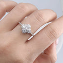 Anel de moissanite de prata esterlina s925 de 0,4 quilates com design de trevo de quatro folhas joias de prata pura