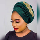 Brilhando africano headtie turbante boné feminino autogele nigeria festa de casamento chapelaria feminino cabeça wraps turbante mujer