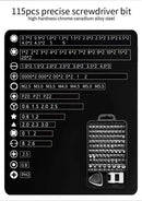 Conjunto de chave de fenda de precisão 115 em 1 kit de ferramentas de reparo com kit de chave magnética, conjunto de chave de fenda de precisão eletrônica com caixa