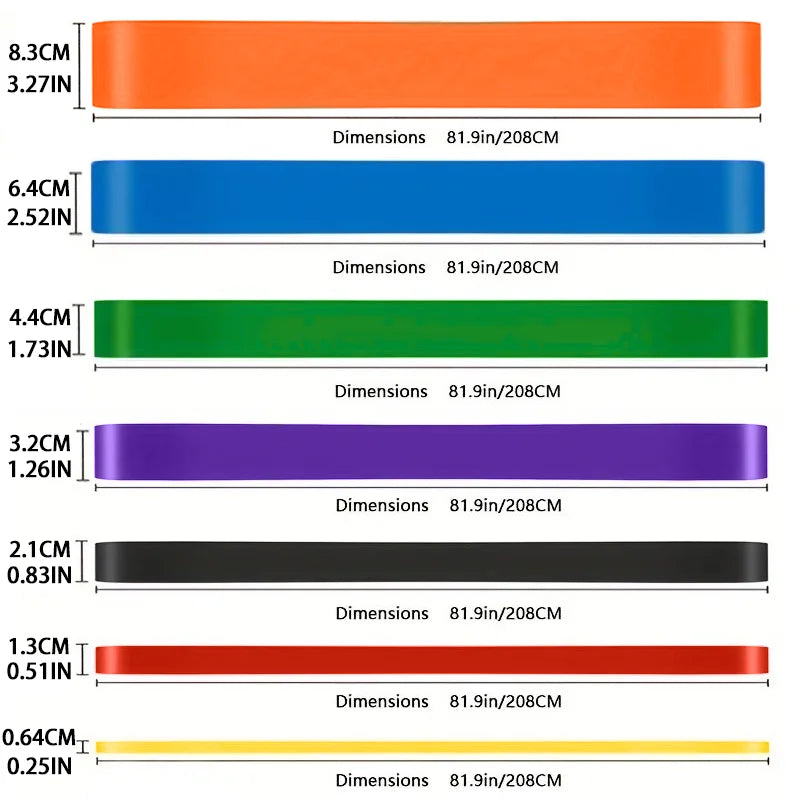 Faixas de Resistência em Látex para Treino e Academia