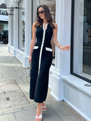 Taruxy elegante sem mangas único breasted com nervuras malhas vestido longo para mulheres cintura alta bodycon malha vestido de bolso falso novo