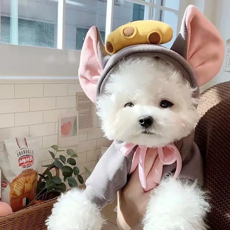 Dog Winter Warm Clothes Cute Plush Coat Hoodies Pet Costume Jacket For Puppy Cat French Bulldog Chihuahua Small Dog Clothing