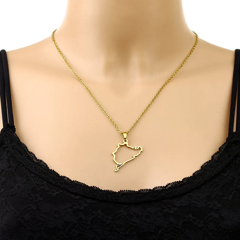 Fashion Germany Car Styling Racing Road Nurburgring Pendant Necklace for Men Women Girls Stainless Steel Jewelry
