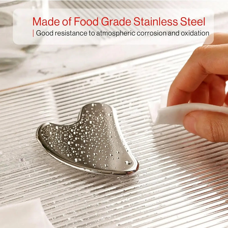 Rolo facial de gelo e conjunto de ferramentas gua sha de aço inoxidável, massageador facial rolo de gelo ferramenta de cuidados com a pele conjunto de beleza ferramenta de contorno de levantamento