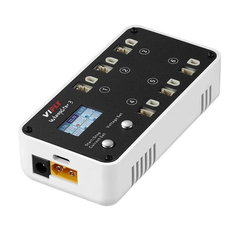 NEW VIFLY WhoopStor 3 V3 6 Ports 1S LIPO Battery Charger Discharger Storage Function for FPV Tinywhoop 4.2V 4.35V BT2.0 PH2.0