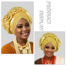 Moda feminina elástico plissado turbante africano boné senhora cabeça envolve nigeria casamento auto gele headtie festa chapelaria chapéu