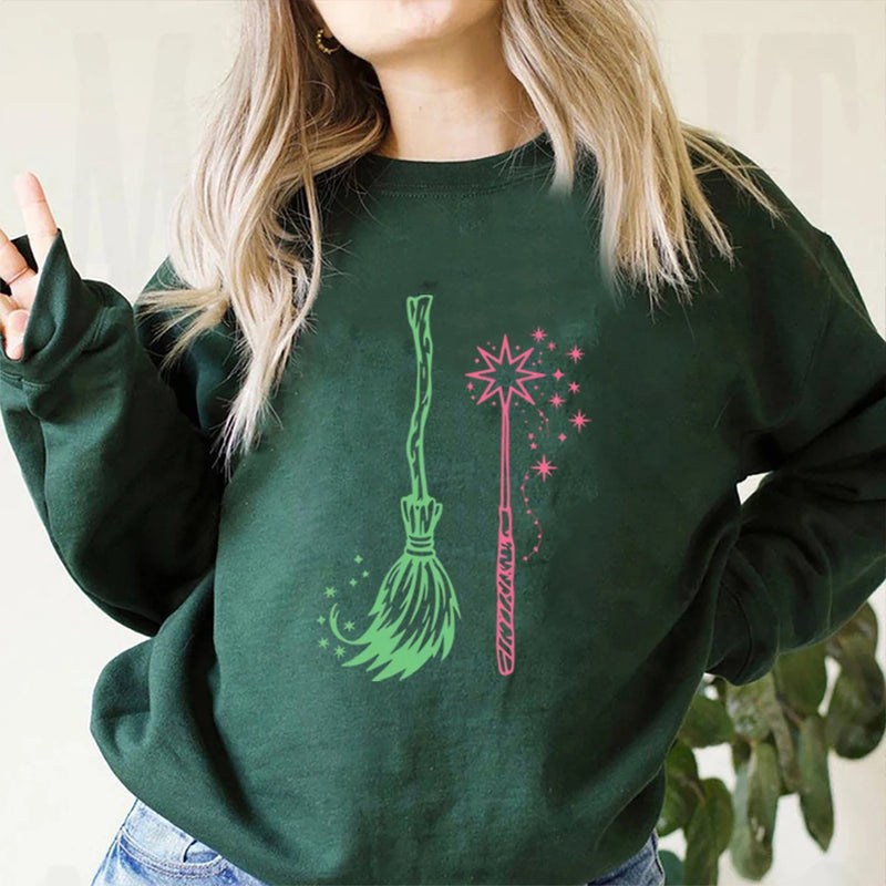 Elements Wicked Sweatshirt Changed for Good Sweater Pink and Green Pullover Wicked A New Musical Shirt Pink and Green Tops