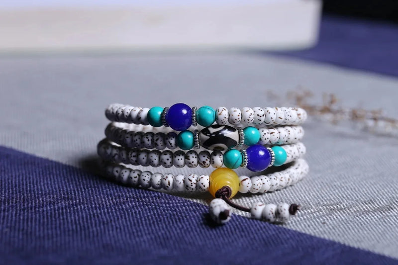 Original DIY Design Handmade Milled Lotus Seed Buddhist Beads Bracelet Woven Hand Chain Prayer Beads Jewelry Accessories