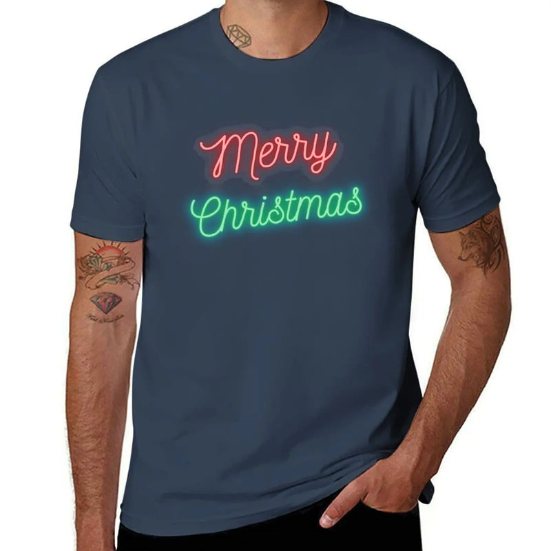 Merry Christmas LED Lights T-Shirt summer tops tops clothes for men
