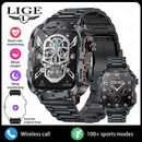 Lige 2025 relógio inteligente militar robusto masculino relógios ao ar livre lp68 à prova dwaterproof água 1.95 "al voz bt chamada homem smartwatch para android ios