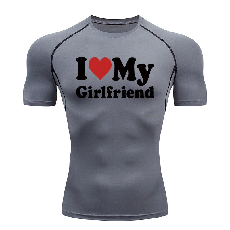 Camisa de compressão gráfica masculina, Ginásio Treino, Atlético, Quick Dry Tshirts, Primavera, Outono, Formação, Corrida, Camisola, Baselayer Tops