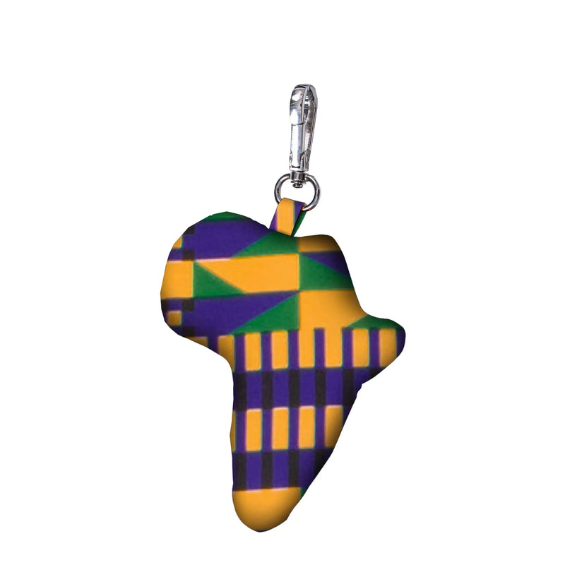 African Dashiki Lovely Ankara Fabric Keychain The Shape of The Map of Africa Key Chains School Bag Pendant Car Keyring Wyb1014