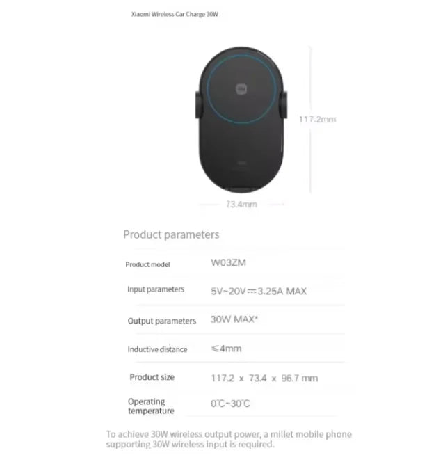 Original Xiaomi Mijia Wireless Car Charger 30W Max Electric Auto Pinch Fast Charging Car Inductive Expansion Phone Holder ﻿