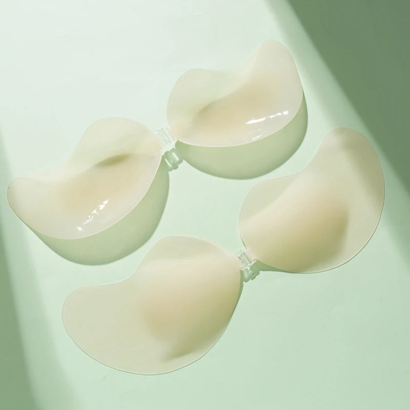 Thin Silicone Bras Self-adhesive Stick On Gel Push Up Strapless Backless Invisible Bras Women Seamless Chest Patch Underwear