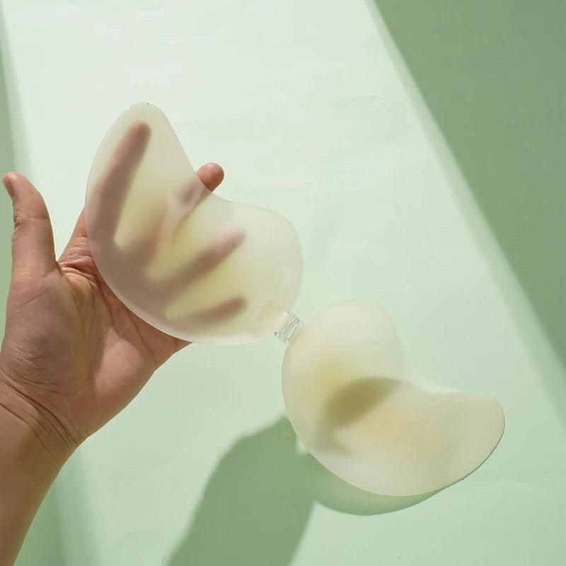 Thin Silicone Bras Self-adhesive Stick On Gel Push Up Strapless Backless Invisible Bras Women Seamless Chest Patch Underwear