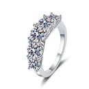 Joias casa 18k banhado 3.6ct todos os anéis de moissanite para mulheres 5 pedras espumantes diamante aliança de casamento s925 joias de prata esterlina