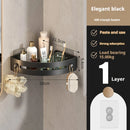 Suporte de chuveiro de canto do banheiro sem broca adesivo fixado na parede shampoo titular para banheiros garrafas de rack de armazenamento de condicionador