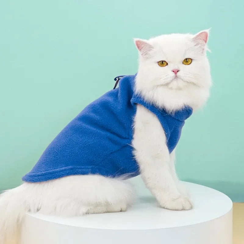 Warm Fleece Dogs Clothes Pet Jacket Vest with D-Ring For Small Dog Cats Clothing French Bulldog Costumes Chihuahua Coat