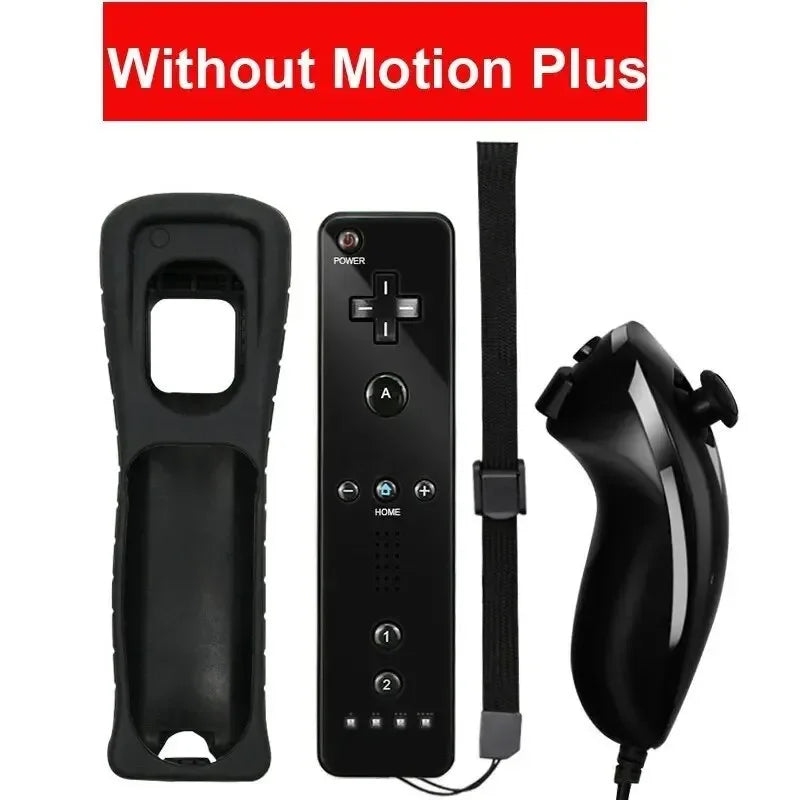 2 em 1 controle remoto sem fio bluetooth para wii wii u controle opcional movimento mais gamepad nunchuck conjunto com capa de silicone