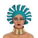 Handmade Africano Auto Gele Headties, Tampas de Turbante Feminino, Envoltório de Cabeça das Mulheres, Aso Oke, Chapéus de Casamento Nigeriano Tradicional, Ready to Wear