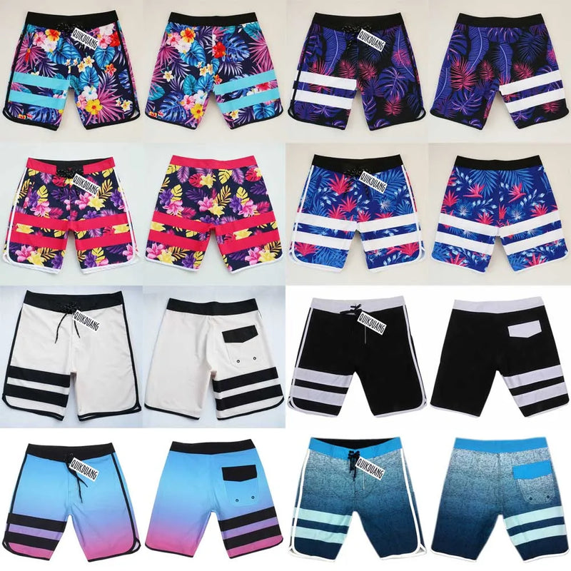 Quick-Dry Waterproof Beachshorts Men's Swimming Trunks Casual Bermuda Spandex Surf Pants Physique Competition Board Shorts L01