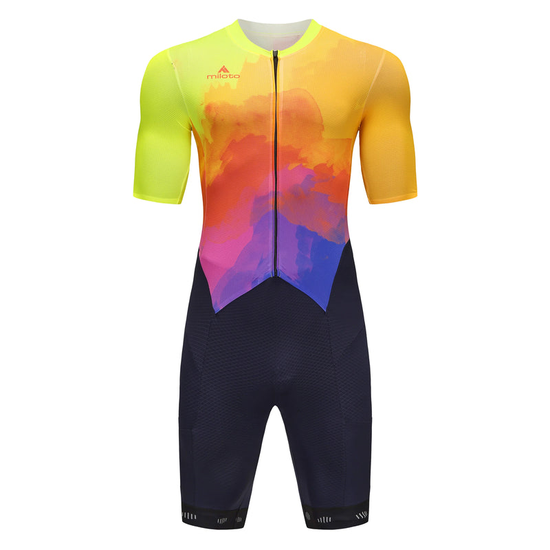 2025 MILOTO  Pain Men's Cycling Skinsuit Triathlon Speedsuit Trisuit Short Sleeve Speedsuit Maillot Ciclismo Running Clothing