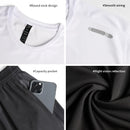 Camiseta e shorts de manga curta de secagem rápida masculina, roupa esportiva respirável, casual de corrida, conjunto fitness, primavera, verão 2022