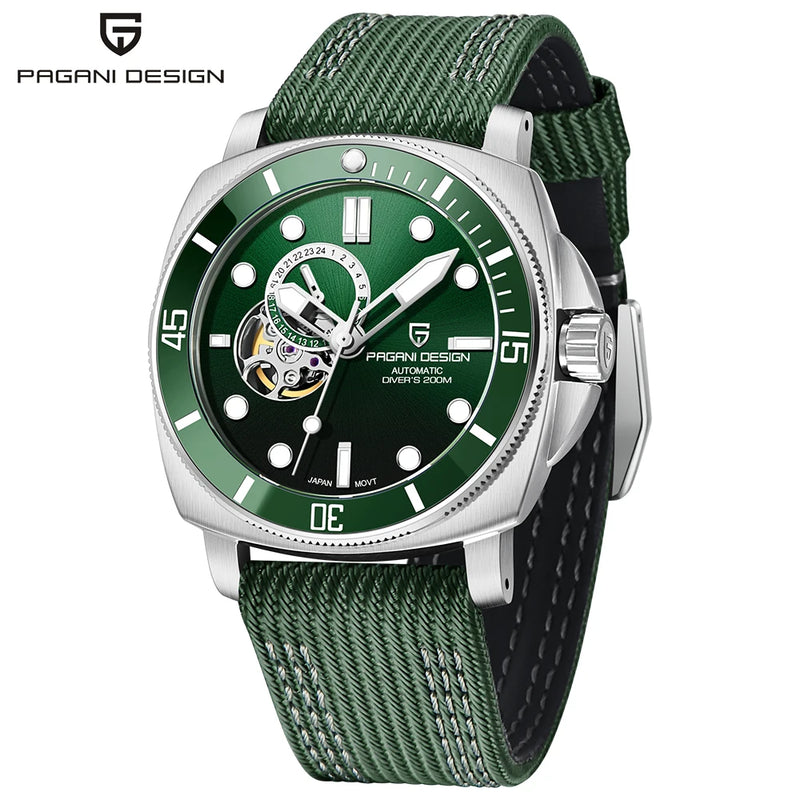 PAGANI DESIGN 2025 New Men's Watches Automatic Watch For Men Tourbillon Skeleton NH39A Mechanical Wristwatch 200M Diving Clock
