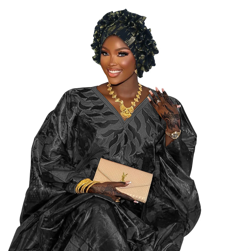 Africano babados cabeça envolve gorro ouro carimbo tecido turbante boné para mulheres nigeria festa de casamento headtie