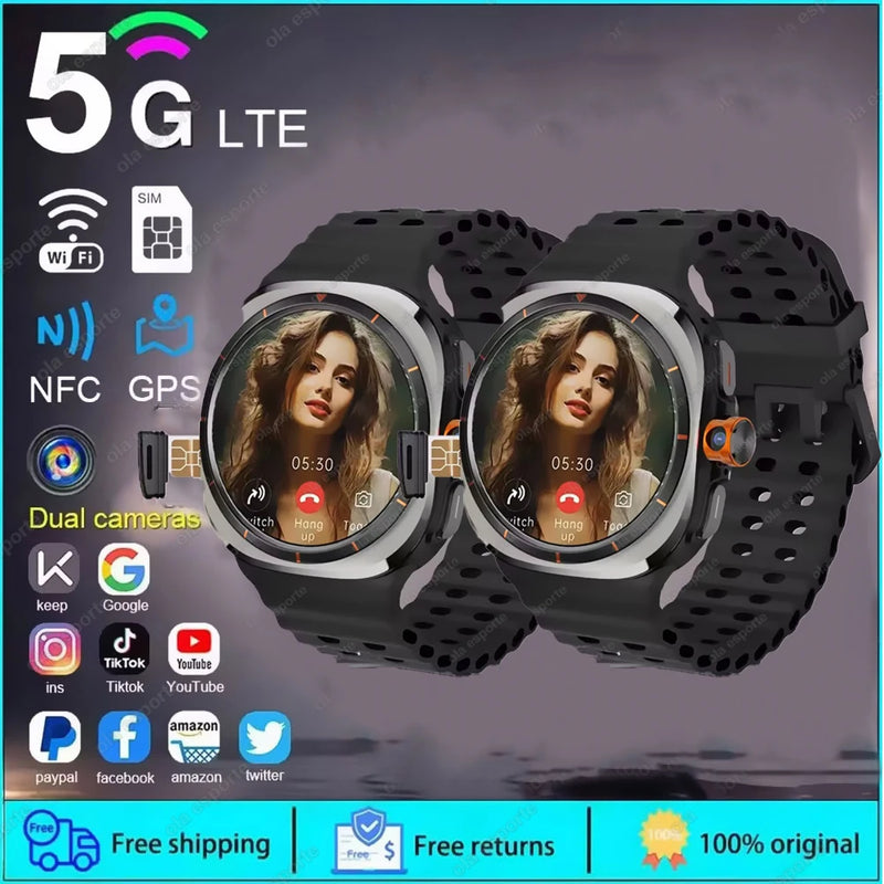 2025 novo relógio inteligente 4g/5g sim completo netcom wifi nfc gps 32gb relógios para homem 32gb de armazenamento câmera hd smartwatch para ios/android