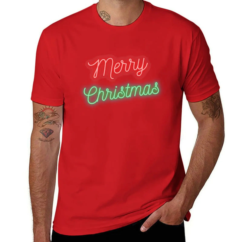 Merry Christmas LED Lights T-Shirt summer tops tops clothes for men