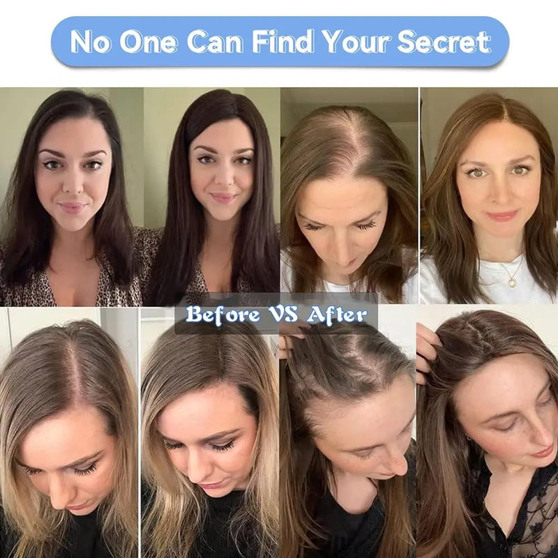 Toppers de cabelo humano 100% real para mulheres ombre marrom loiro topper de cabelo 3.5*4 polegadas base de renda clipe em extensões de cabelo para perda de cabelo