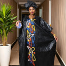 Traje africano para mulheres Abaya bordado plus size elegante festa vestido de igreja