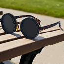 Feito à mão nd9 retro punk polarizado masculino redondo ajustável óculos de sol feminino uv anti uv pesca óculos de sol filtro nd