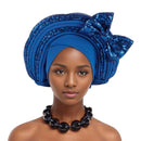 Lantejoulas Bowknot Headtie Africano, Nigeriano Auto Gele Envoltórios Cabeça das Mulheres, Já Feito Boné de Turbante, Casamento Geles Festa Capacete