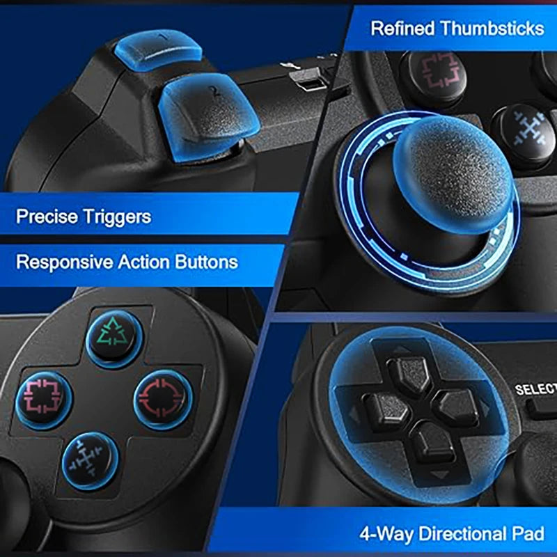 Gamepad sem fio para PS3, suporte ao controlador, joystick, console para PC, Play Station 3